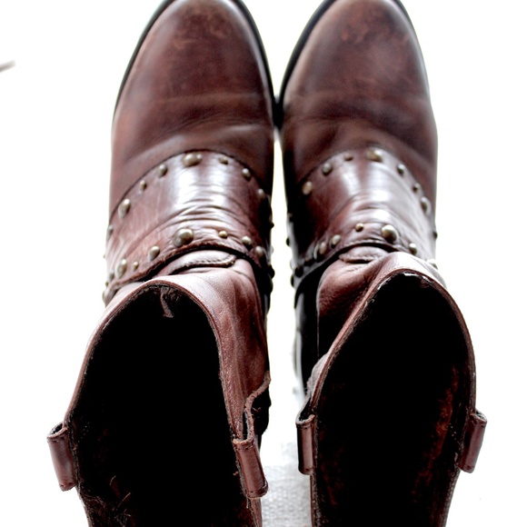 Browns Chocolate Heeled Ankle Boots - Picture 6 of 7